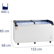Lasitettu jääkasetti jäädytetylle jääkylmälle jäätelöön 445 l 248 W