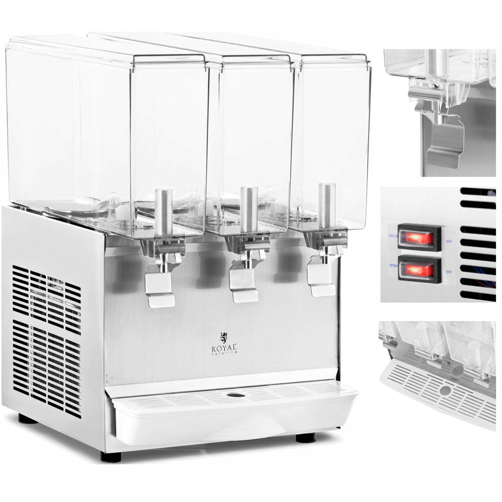 Dispensador de refrigeração do dispensador para os sucos triplos triplos 3 x 10 L 320 W