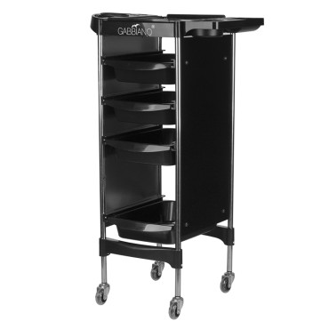 Gabbiano Frisiertrolley fx11-2 Schwarz — Seitenansicht