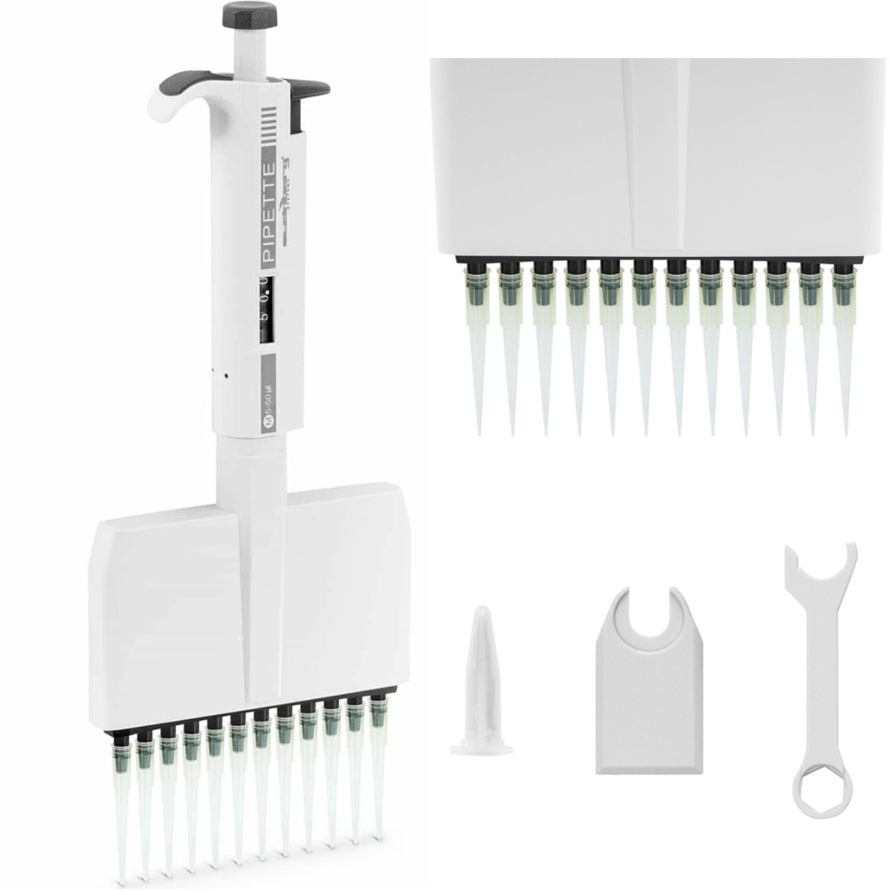 Laboratorijas pipetes 12 roku kanāls 0.005-0.05 ml