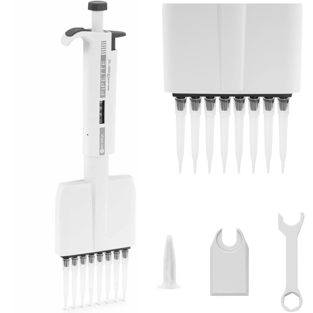 Laboratorijas pipetes 8 Rokas notika 0.05-0.3 ml
