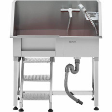 Baderomsbad for bading av dyrehjul vask med trapper 90 x 90 x 106 cm