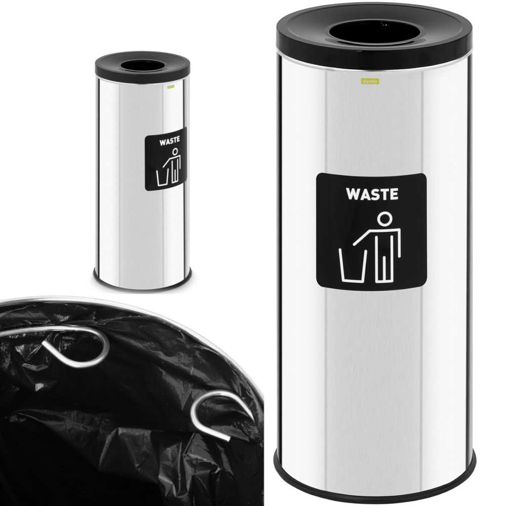 Korg för avfallssegregering Container Rund silver 45 L - Blandat avfall