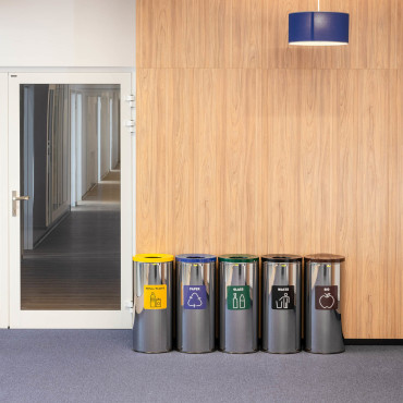 Korg för avfallssegregering Container Rund silver 45 L - Blandat avfall