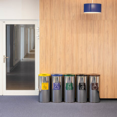 Mand voor afval segregatie container ronde zilver 45 L - gemengd afval