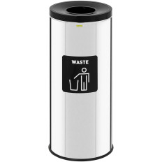 Mand voor afval segregatie container ronde zilver 45 L - gemengd afval