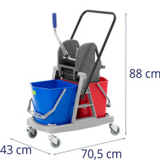 Trolley de limpeza. Pavimentação 2 balde. Excessional 2x 17 l