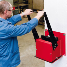 Knusende industriell presse for store metallbokser