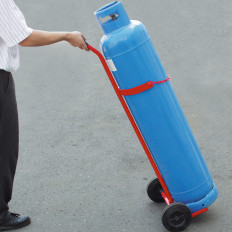 Welding trolley for transporting a gas cylinder. 315mm