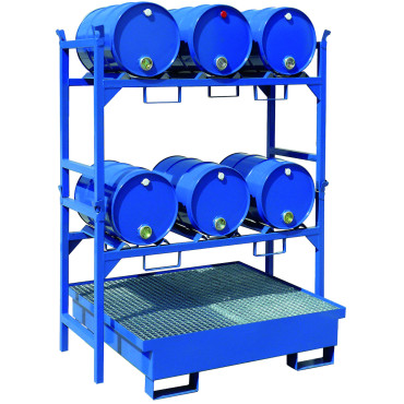 Metal capture bathtub for 4 barrels 200l 120x120cm