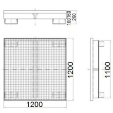 Metal Capture badekar for 4 fat 200l 120x120cm