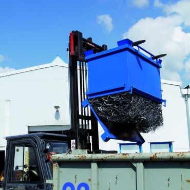 Containerbehållare med lutande öppnad flikbotten 600L