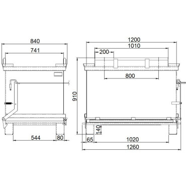 Recipiente de contêiner com inclinação aberta flap inferior 600L