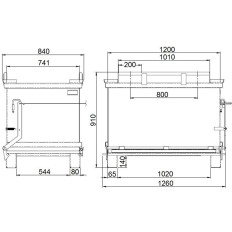 Conteneur de conteneur avec basculement ouvert FLAP 600L