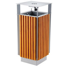 Een stedelijke mand met asbak en verwijderbare metalen metalen + hout 65L-cartridge