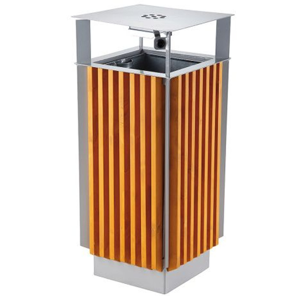 Una canasta urbana con cenicero y metal extraíble + cartucho de madera 65L Una canasta urbana con cenicero y metal extraíble + cartucho de madera 65L
