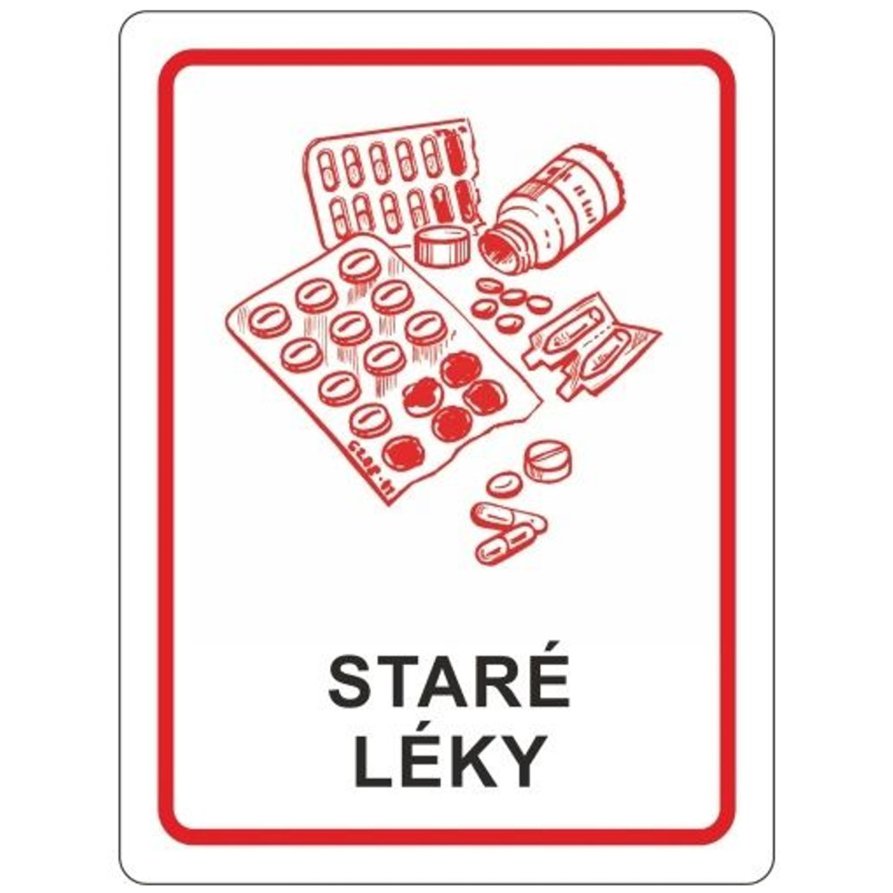 Naljepnica za staru kontejner za medicinu 16x12cm Naljepnica za staru kontejner za medicinu 16x12cm