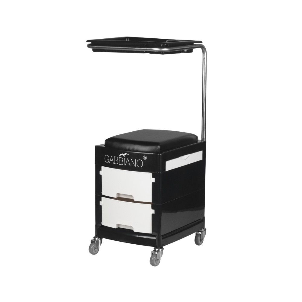 Helper - taburete para pedicura 16 plus negro/blanco — vista frontal