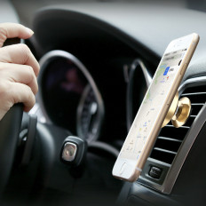 Suporte de carro magnético para o telefone no ar quadriculado quadriculado preto
