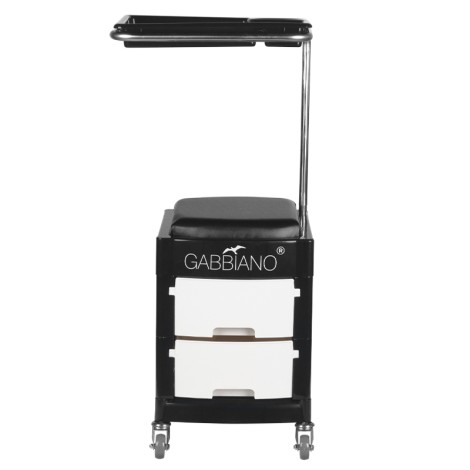 Helper - pedicure stool 16 plus black / white — side view