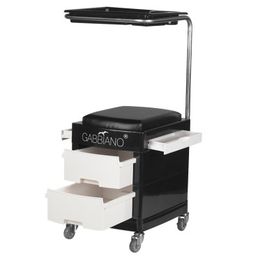Helper - tabouret pédicure 16 plus noir/blanc