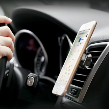 Self-adhesive metal plates for magnetic silver phone holders