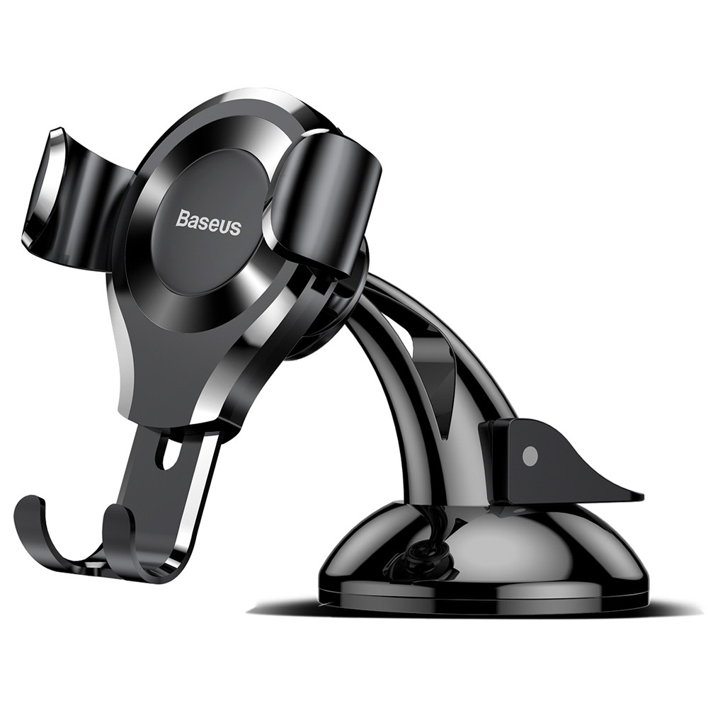 Pega de carro gravitacional para um telefone em um copo ou uma placa de distribuição. Preto oscculum Pega de carro gravitacional para um telefone em um copo ou uma placa de distribuição. Preto oscculum