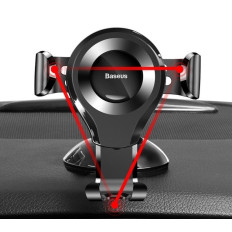 Pega de carro gravitacional para um telefone em um copo ou uma placa de distribuição. Preto oscculum