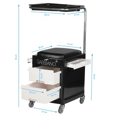 Helper - tabouret pédicure 16 plus noir/blanc