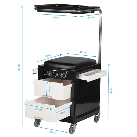 Helper - sgabello pedicure 16 plus nero / bianco