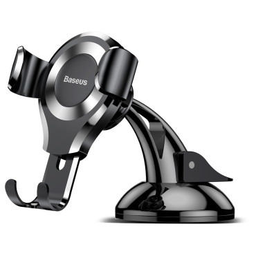 Gravitational Autohouder voor de telefoon op het raam. Distributiebord. Osculum zilver