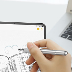 Dubbelzijdige capacitieve stylus Disc Stylus + Ielepis Silver Pen