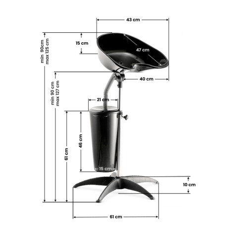 Gabbiano draagbare kapperswasunit met FT35-1 10L tank