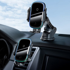 Cargador inalámbrico de soporte de automóvil eléctrico automático qi 15w negro