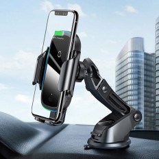 Avtomatski električni nosilec avtomobilov brezžični polnilnik Qi 15W Black