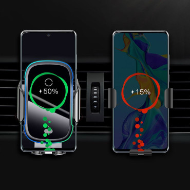 Automatisk elektrisk bilhållare Trådlös laddare Qi 15W svart