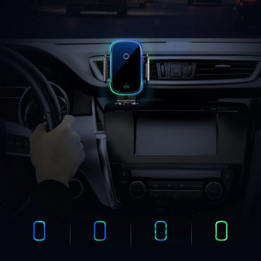 Automatisk elektrisk bilhållare Trådlös laddare Qi 15W svart