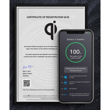 Porte-voiture électrique automatique chargeur sans fil Qi 15w noir