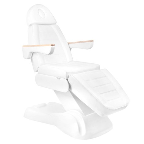 Fauteuil cosmétique électrique Lux 273B 3 moteurs + tabouret AM-304 blanc — vue latérale