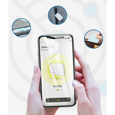 T2 Keychain Mini Wireless Locator Lai atslēgas un citi vienumi White