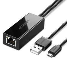 Scheda di rete Micro USB 100Mbps LAN esterna per Chromecast 1M nero