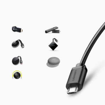 Ārējā LAN Micro USB 100Mbps tīkla karte Chromecast 1M Black