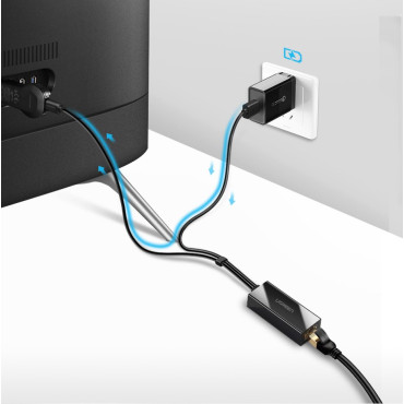 Ārējā LAN Micro USB 100Mbps tīkla karte Chromecast 1M Black