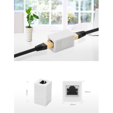 Kopplingskontakten på nätverkskabelparet RJ45 Vit