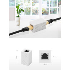 Kopplingskontakten på nätverkskabelparet RJ45 Vit