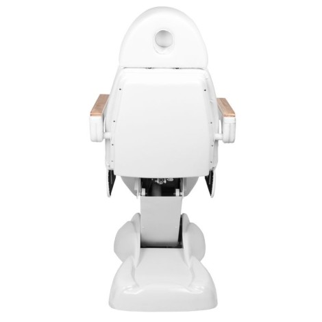 Poltrona estetica elettrica Lux 273B a 3 motori con sgabello 304 bianco — vista posteriore