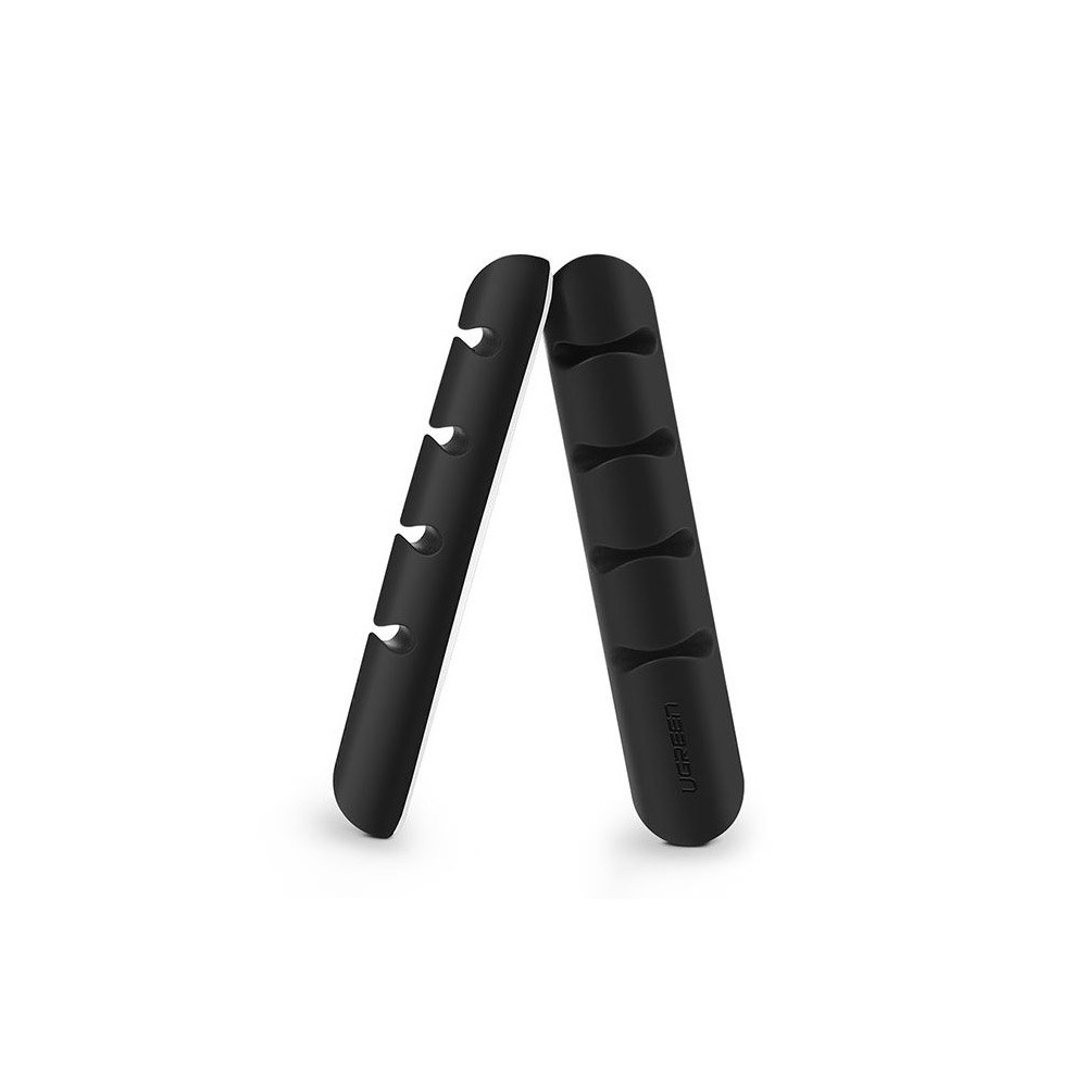 Organizador auto-adesivo para 4 fios de cabos definido 2pcs preto
