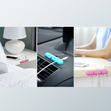 Samoljepljivi organizator za 4 kabla žice postavite 2pcs crne