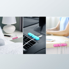 Selbstklebender Organizer für 4 Kabel Drähte Set 2 stücke schwarz