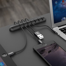 Organizador autoadhesivo para 4 cables Cables Set 2pcs Black